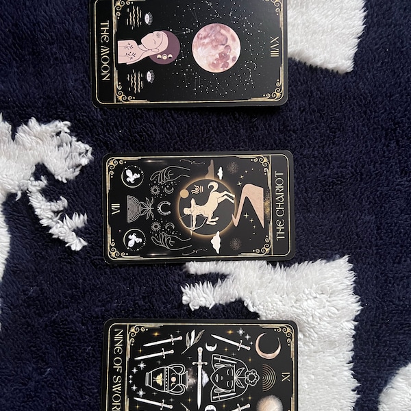 Cosmica Somnis Gold Gilded Tarot Deck With Guidebook & Box, 78 Cards ...