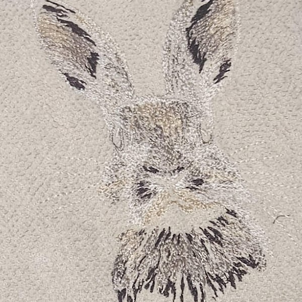 Wild Hare Embroidery Design, Realistic Brown Rabbit Digital Pattern for ...