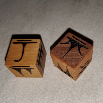 Hindi devanagari Digits Wooden Dice Hand Burned // Gifts for Him