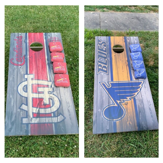 Hand Painted St. Louis Blues Cornhole Boards