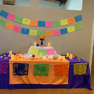 White Table Numbers in Papel Picado Style With Metallic Look and Love