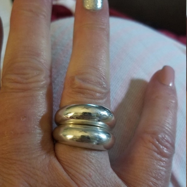 Silver Dome Ring Modern Statement Ring Stacking Ring Chunky Silver Ring ...