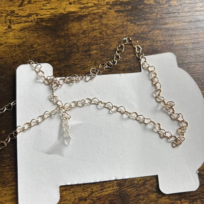 12 Or 18 Inch Sterling Silver Flat Heart Link Chain – 2.3mm Bulk Footage #99039