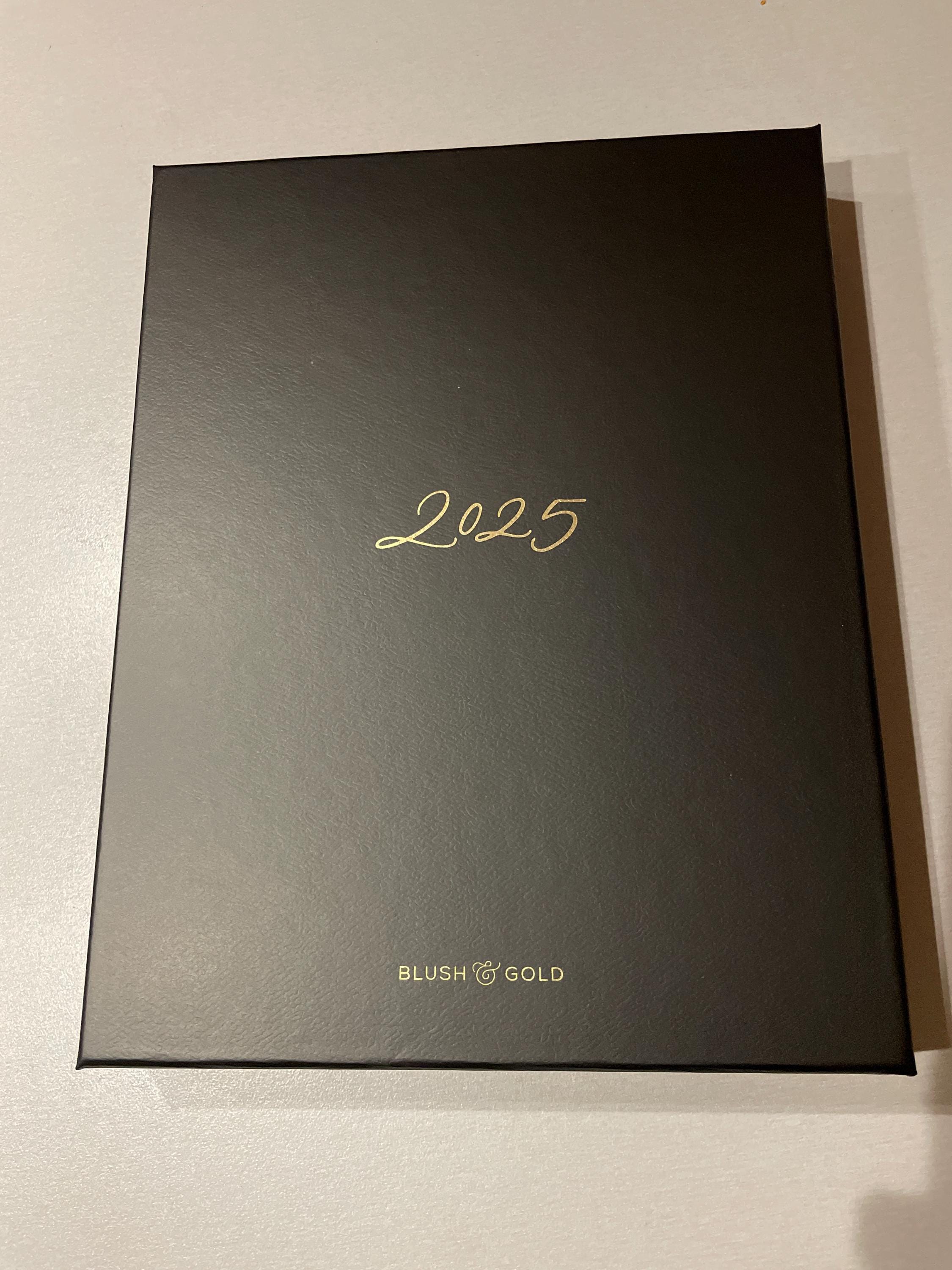 2025 Weekly Planner - Black (Cloth), luxury 2025 diary, organiser, gift for her, gilded edges, monthly, weekly planner book,