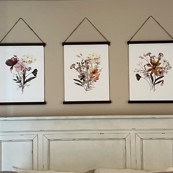 Watercolor Botanical Print Set of 3, Floral Printable Art, Gallery Wall ...