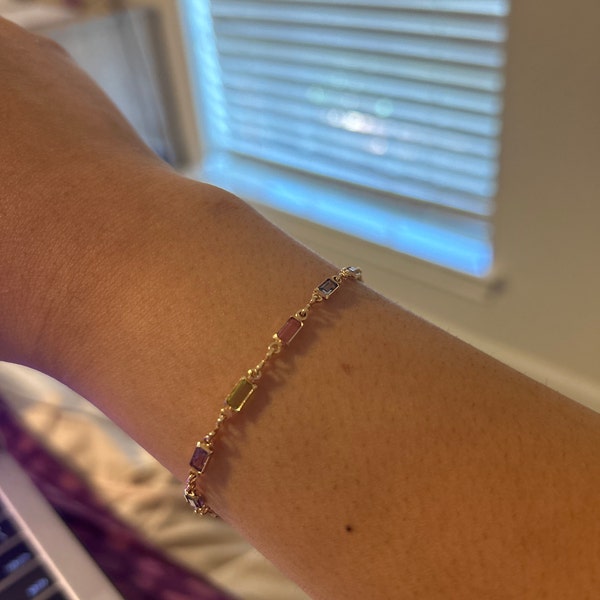 Celeste Oval-Cut Baguette Bracelet