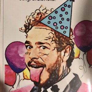 Post Malone Happy Birthday Posty Funny Birthday Card | Etsy