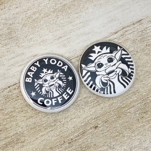 Download TWO Baby Yoda Starbucks Center Two Logos plus Two Rings | Etsy