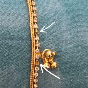 Copper & Gold Plated Ear Chain, South Indian Temple Earrings, Golden ...