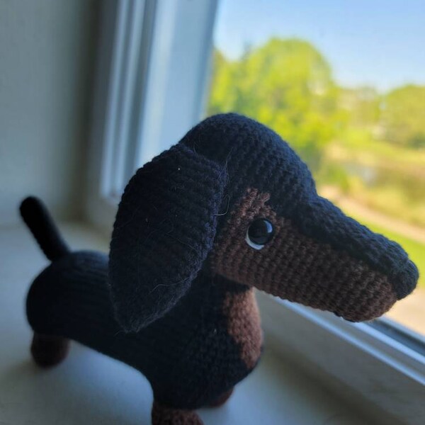Handmade Crochet Bunny Toy in Brown Dress main image 1