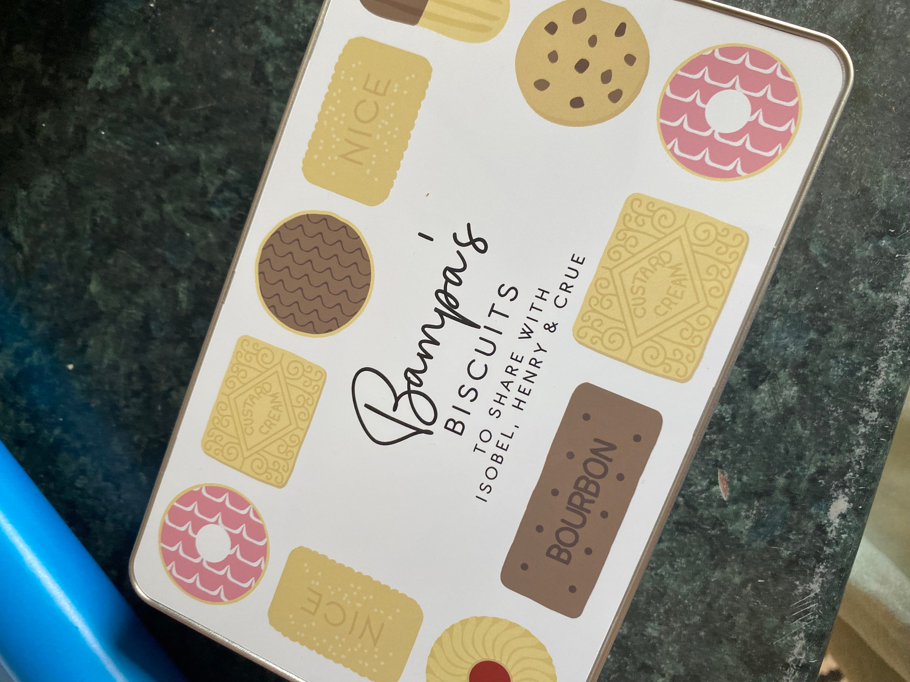 Personalised Grandads Treats Tin, Fathers Day Gifts For Daddy, Metal Biscuit Box, Grandads Biscuits, Treats, Snacks, Gifts For Him, Daddy