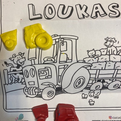 Monster Truck Crayons Party Bag Filler coloring Page Kids Gift Party