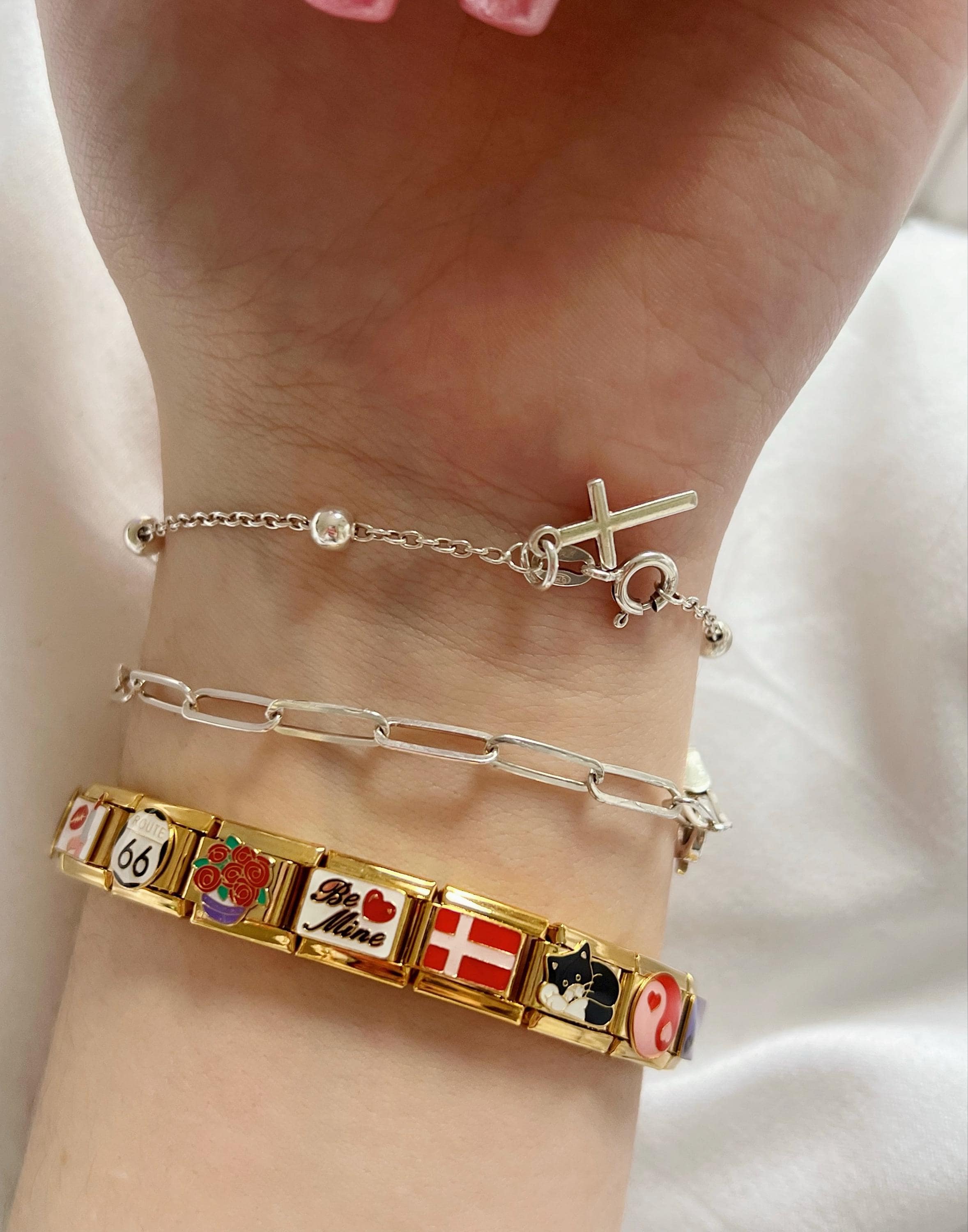 Gold Italian Bracelet, Custom Gold Italy Charms, Personalized Italian Bracelet, Italy Charms