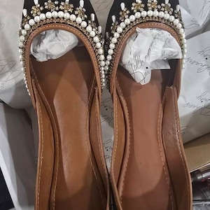 Black Velvet Jutti / Khussa / Ladies Pakistani Indian Khussa Sandal | Black Khussa Shoes |Mojari Jutti