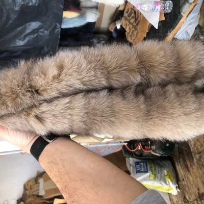 black fox fur slides