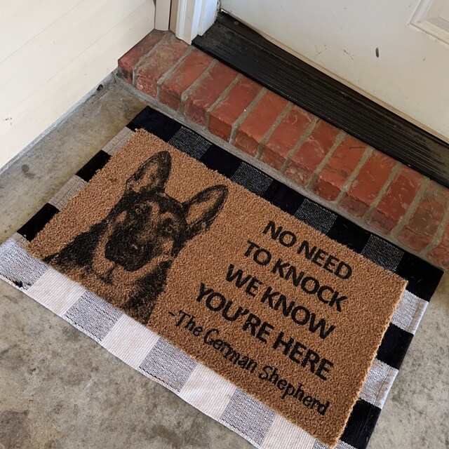 To Knock German Shepherd Welcome Mat Absorbing Mat The S Door Mat