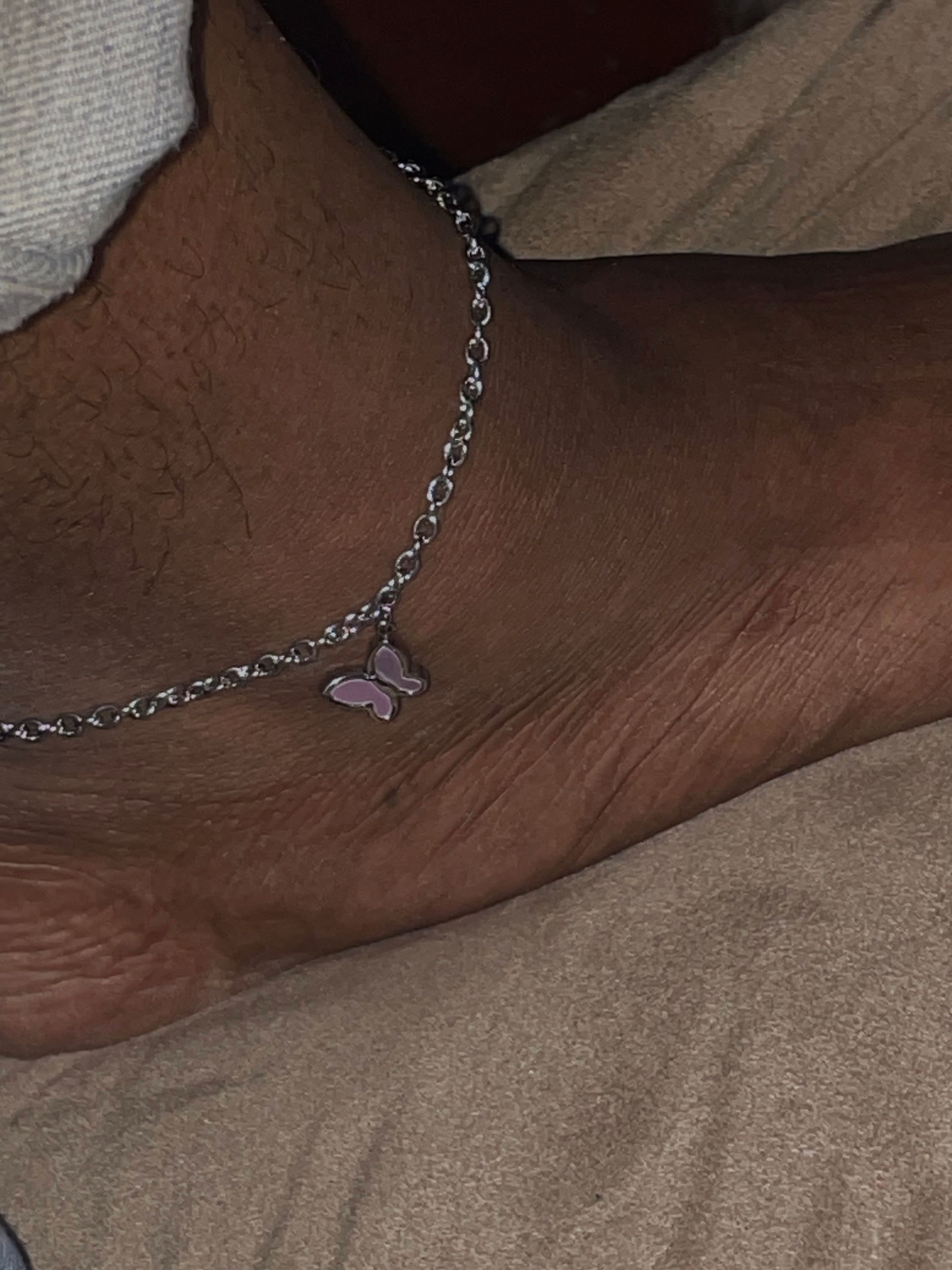 Butterfly anklet silver mother of pearl ankle bracelet best gift for her