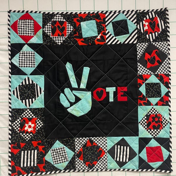 Vote Quilt Pattern Vote Peace Sign PDF Foundation Paper Piecing Quilt Block Pattern - Etsy