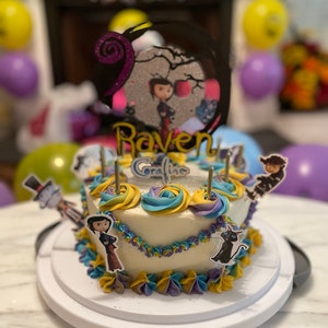  37pcs Coraline Cake Decorations with 1pcs Halloween