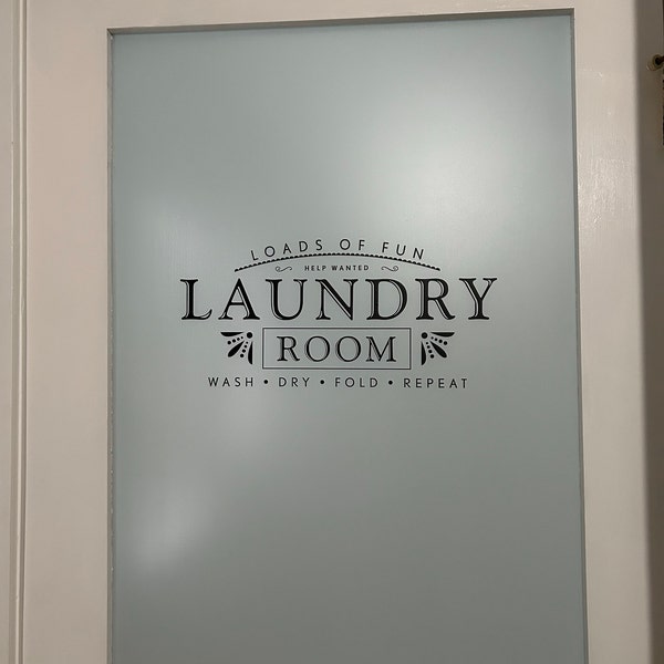 Laundry Room, Vinyl Wall Decal, Wall Wording, Help Needed, Wash Dry ...