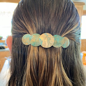 Patina copper barrettes for women hair clip hair barrette | Etsy