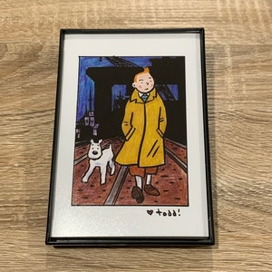 Tintin and Snowy Print: Framed Comic Art (4x6 Inches) - Etsy