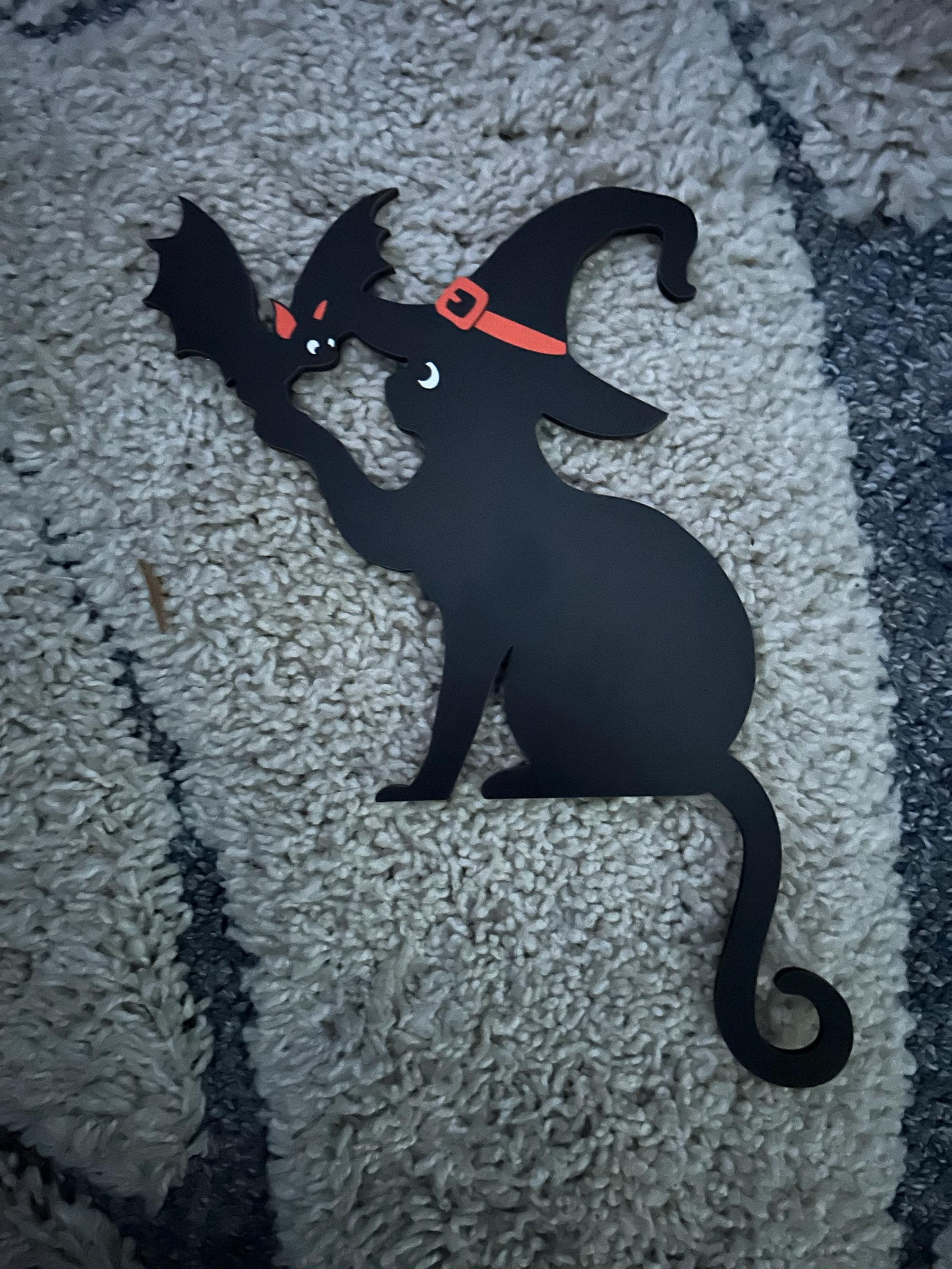 Black Cat Door Topper, Black Cat Door Corner Sign, Halloween Bat Door Topper, Black Cat Halloween Decor, Cat Lover Gift,Halloween Home Decor
