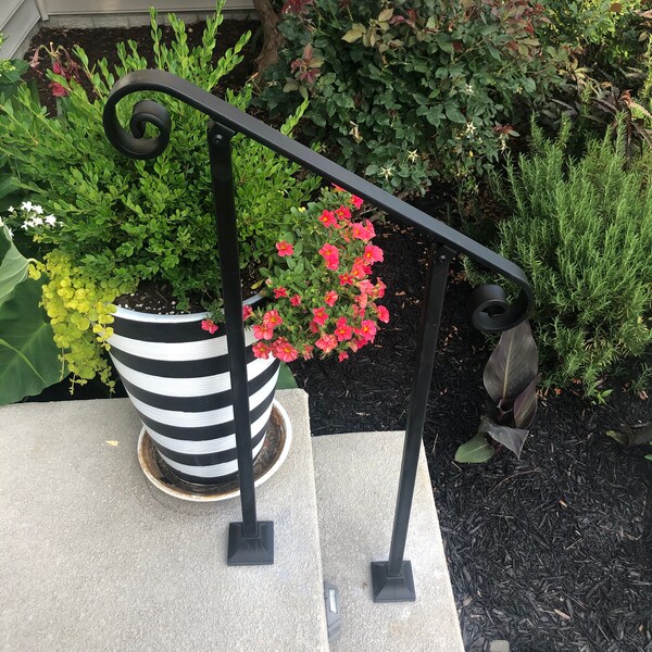 2 Foot Handrail for Stairs for Surface Mount, Metal Railing for Stairs ...