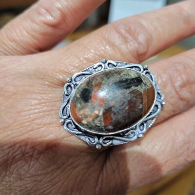 Vintage Silver Gemstone Ring Style Statement Boho Hippie - Etsy