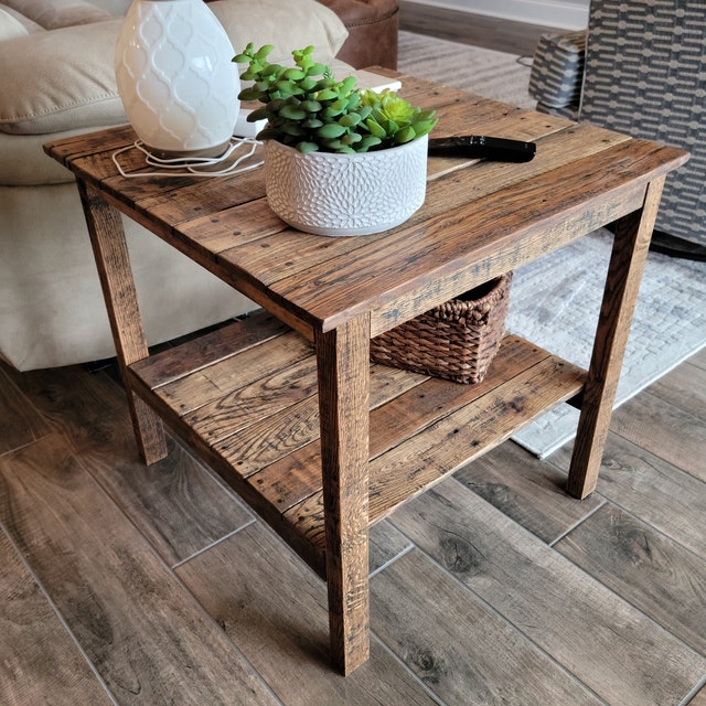 Pallet wood end table deals