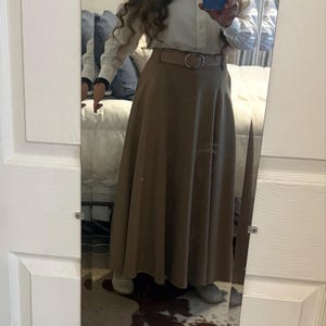 Jupe Vintage Trapèze Plissée, Imprimé Kaki, Taille FR42 – Années 90, Excellente état