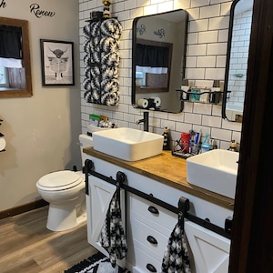 White Oak Bathroom Double Vanity