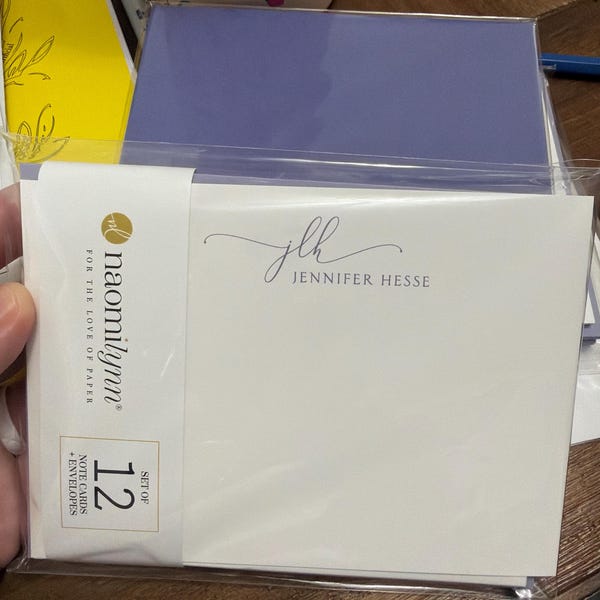 Personalized Note Card Set - EXQUISITE SCRIPT MONOGRAM - Women's ...
