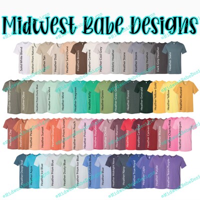 Jerzees 562 Sweatshirt Digital File Shirt Color Chart //unisex Jersey ...