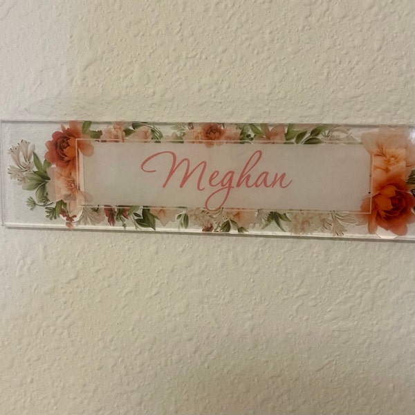 Office Door Name Plate, Aesthetic Decor, Acrylic Sign for Desk or Wall ...
