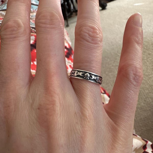 Handcast 925 Sterling Silver Irish Celtic Claddagh Claddaugh Ring Band ...