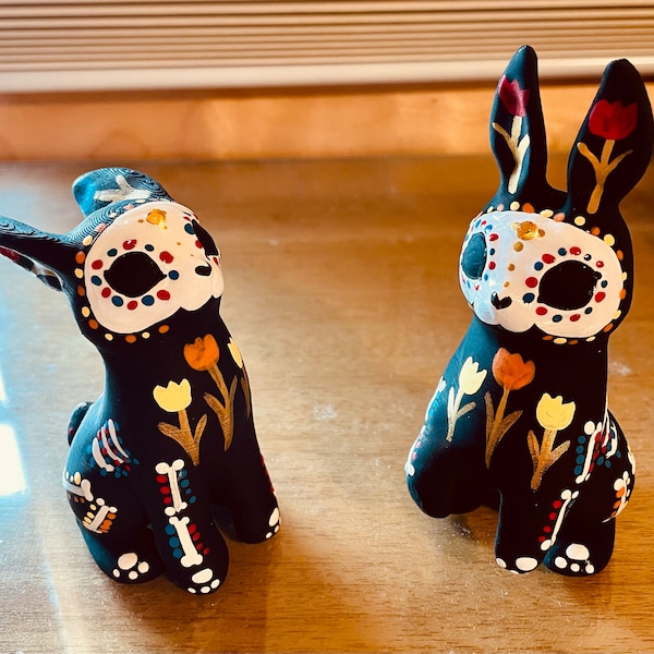 Original Sugar Skull Bunny Figurine Hand Painted 3D Printed Series 2 - Etsy