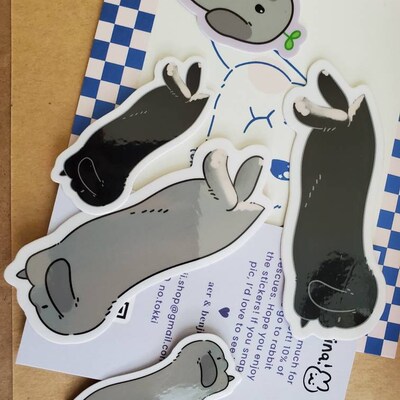 Lop Bunny Sploot Sticker, Waterproof Vinyl Sticker, Perfect for Water ...