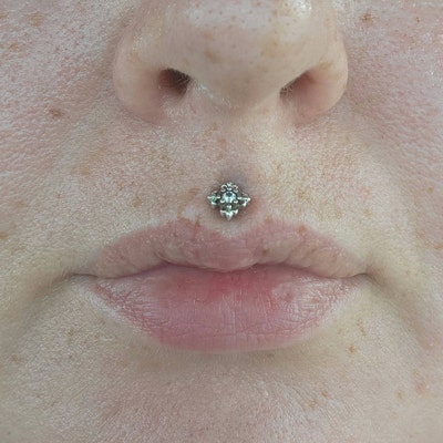 16g Cross Medusa Piercing Medieval Cross Lippy Loop Labret Lip Ring ...