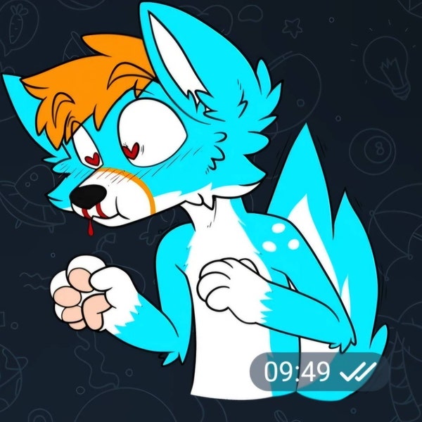 Simping Fursona Digital Sticker Icon YCH - Etsy
