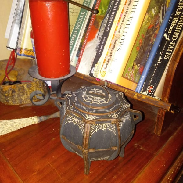 Witchy Mystery Cauldron Box | Filled With Crystals Herbs Magical ...