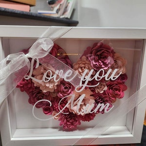 Initial Flower Shadow Box Personalised Flower Frame - Etsy Australia
