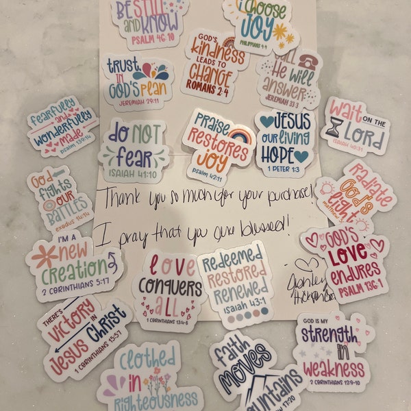 5 - 20 Inspirational Christian Bible Verse Waterproof Die-cut Stickers ...