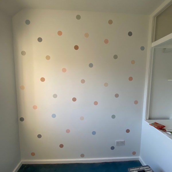 Boho Neutral Polka Dot Wall Stickers, Soft Pastel Nursery Wall Decals ...