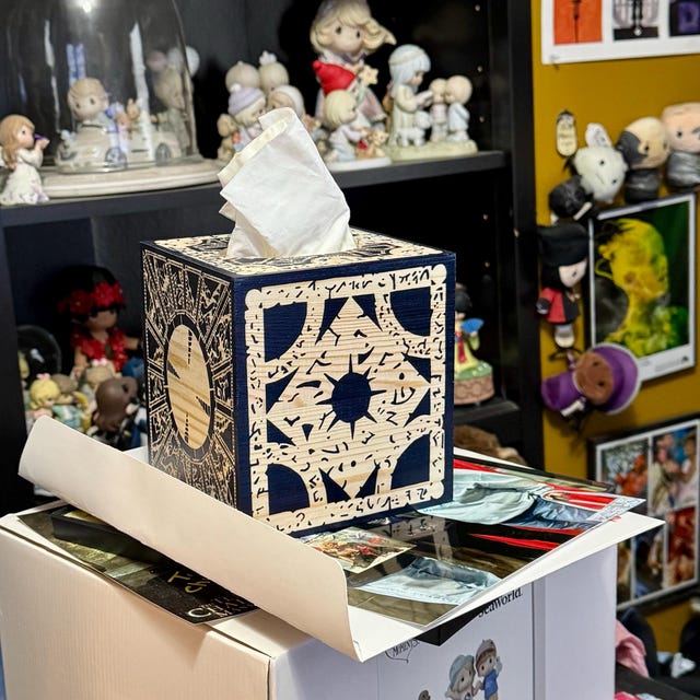 Wooden PUZZLE BOX - Handmade Tissue Box Dispenser - Lament