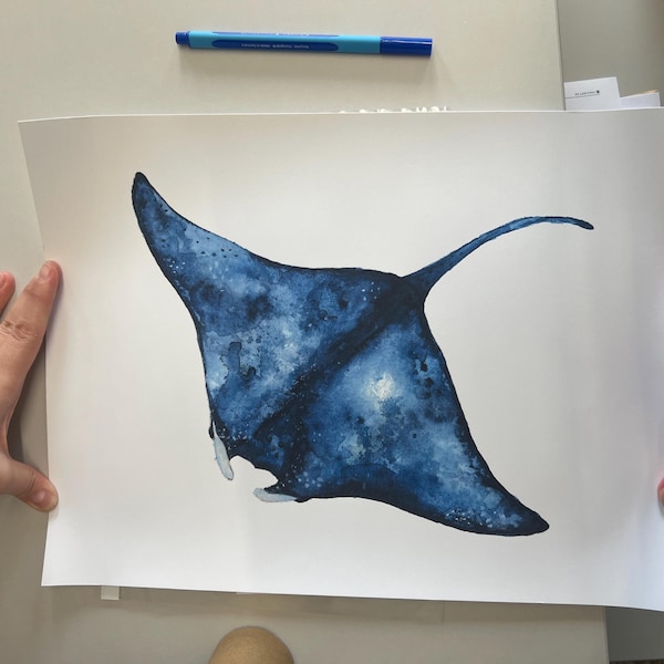 Whale Shark and Manta Ray Print Set, Coastal Nursery Wall Art - Etsy