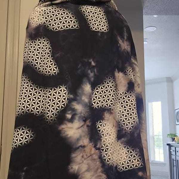 Dark Tie Dye Flower of Life Rave Pashmina, Rave Accessories for Rave ...