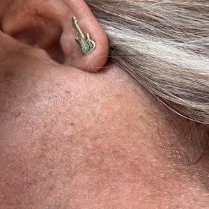 Customer photo, Electric Guitar Stud Earrings