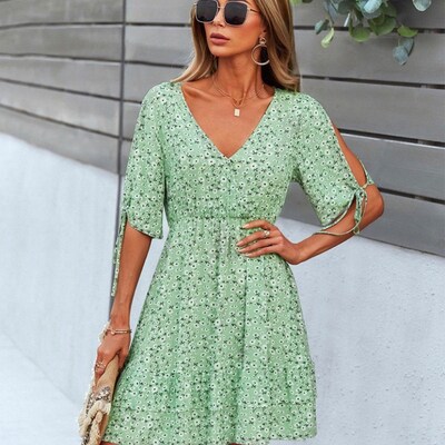 Short Sleeve Summer Women Maxi Dress Summer Floral Boho Sun - Etsy UK