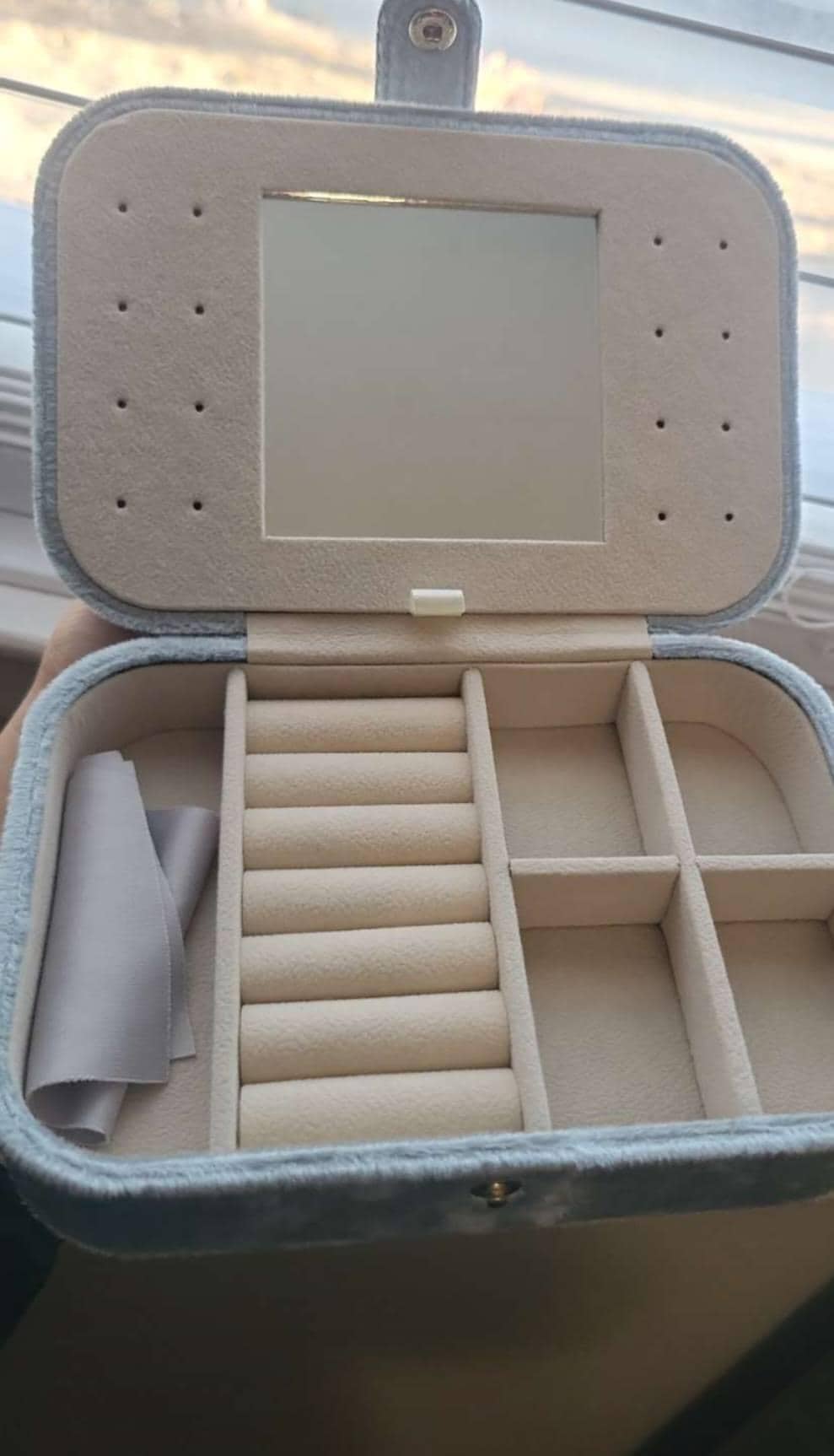 Travel Velvet Jewelry Box with Button Snap and Mirror, Christmas & Holiday Gift, Wedding, Bridesmaid, Jewelry Case, Name Box Personalized